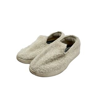 Allbirds Smallbirds Shoes Girls‎ Y1 Ivory Lounger Merino Wool Fluff Teddy Boucle